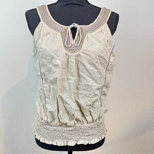 Twenty one Women's Cream design Sleeveless shirt Large